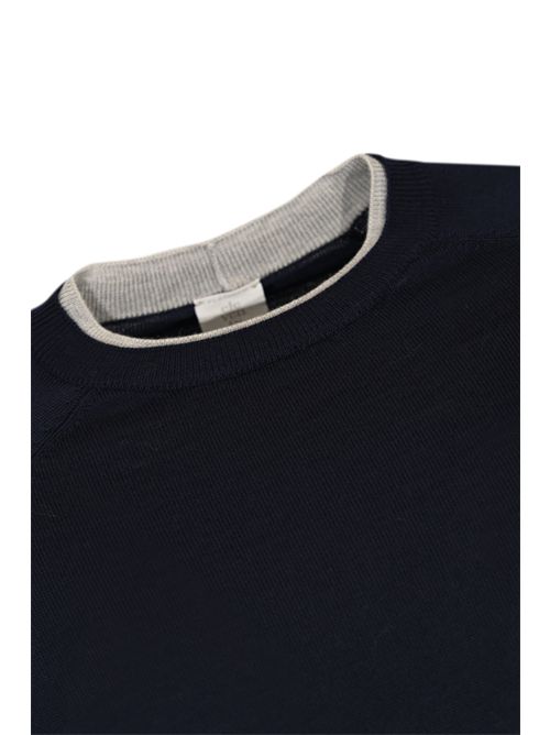 Maglia in lana vergine Blu e grigio Eleventy | L76MAGL79 MAG0L02911-13
